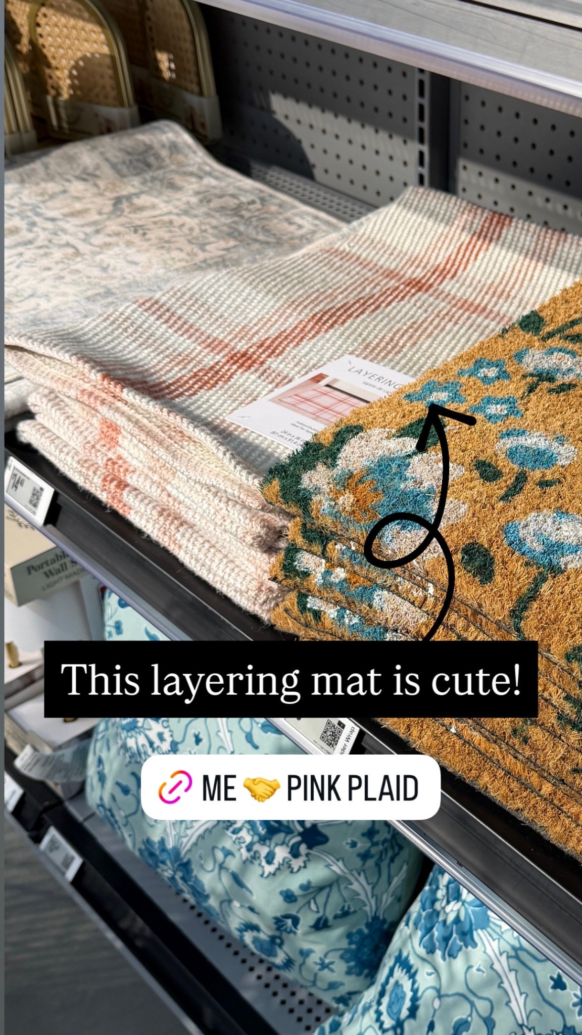 Pink plaid layering rug for under a doormat! Love this one for a spring front porch  

#LTKHome