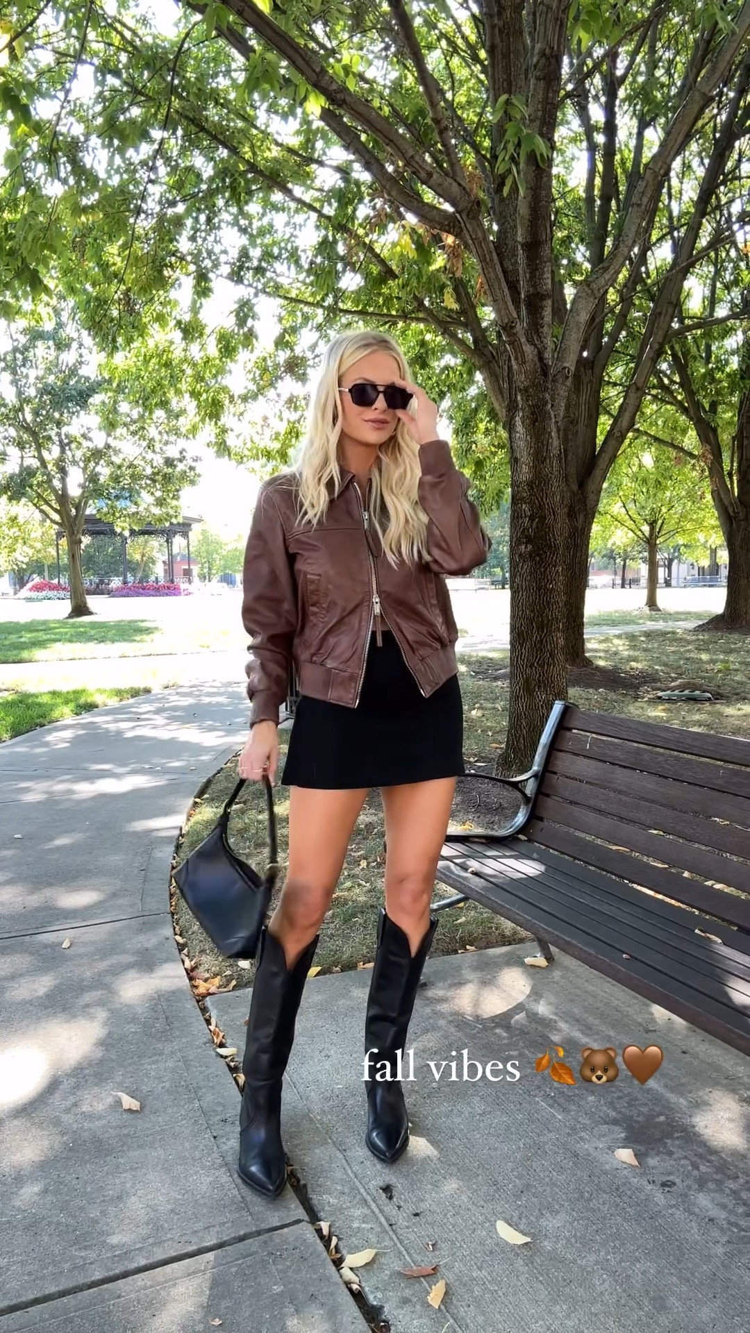 Looks for Fall 🍁 wearing a medium in jacket, 4 in skirt, boots run tts, linking similar bags! #kathleenpost #fallfashion #mango 

#LTKSeasonal #LTKStyleTip