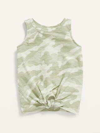 Printed Tie-Front Slub-Knit Tank Top for Toddler Girls | Old Navy (US)