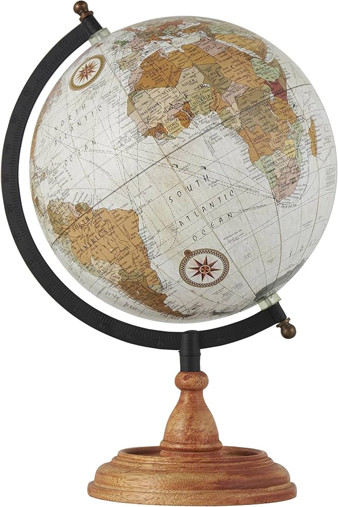 Deco 79 Mango Wood Globe with Wood Base, 9" x 8" x 13", Brown | Amazon (US)