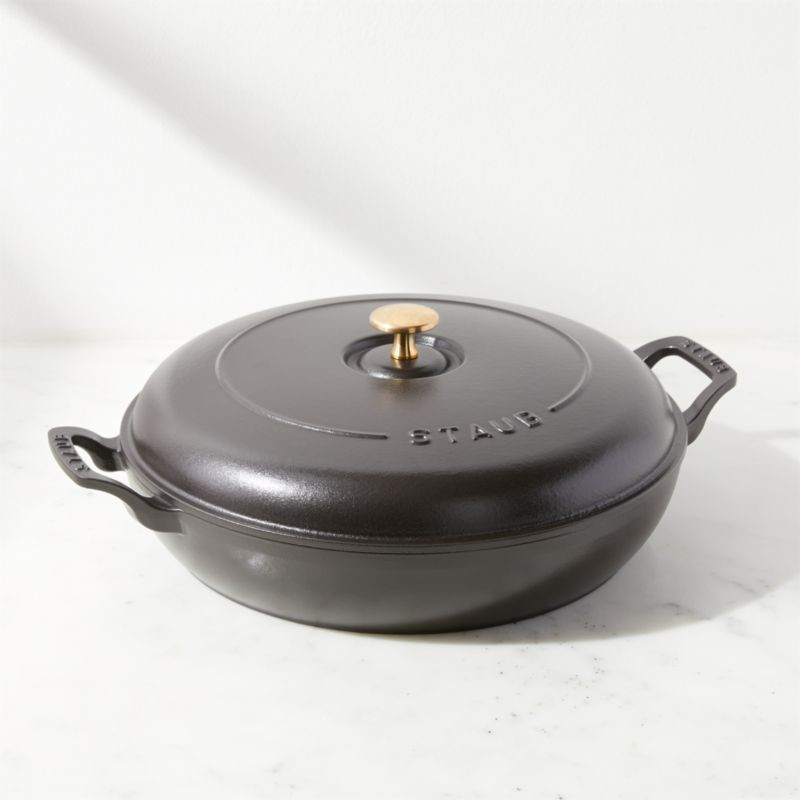 Staub 3.5-Qt Matte Black Braiser + Reviews | Crate & Barrel | Crate & Barrel