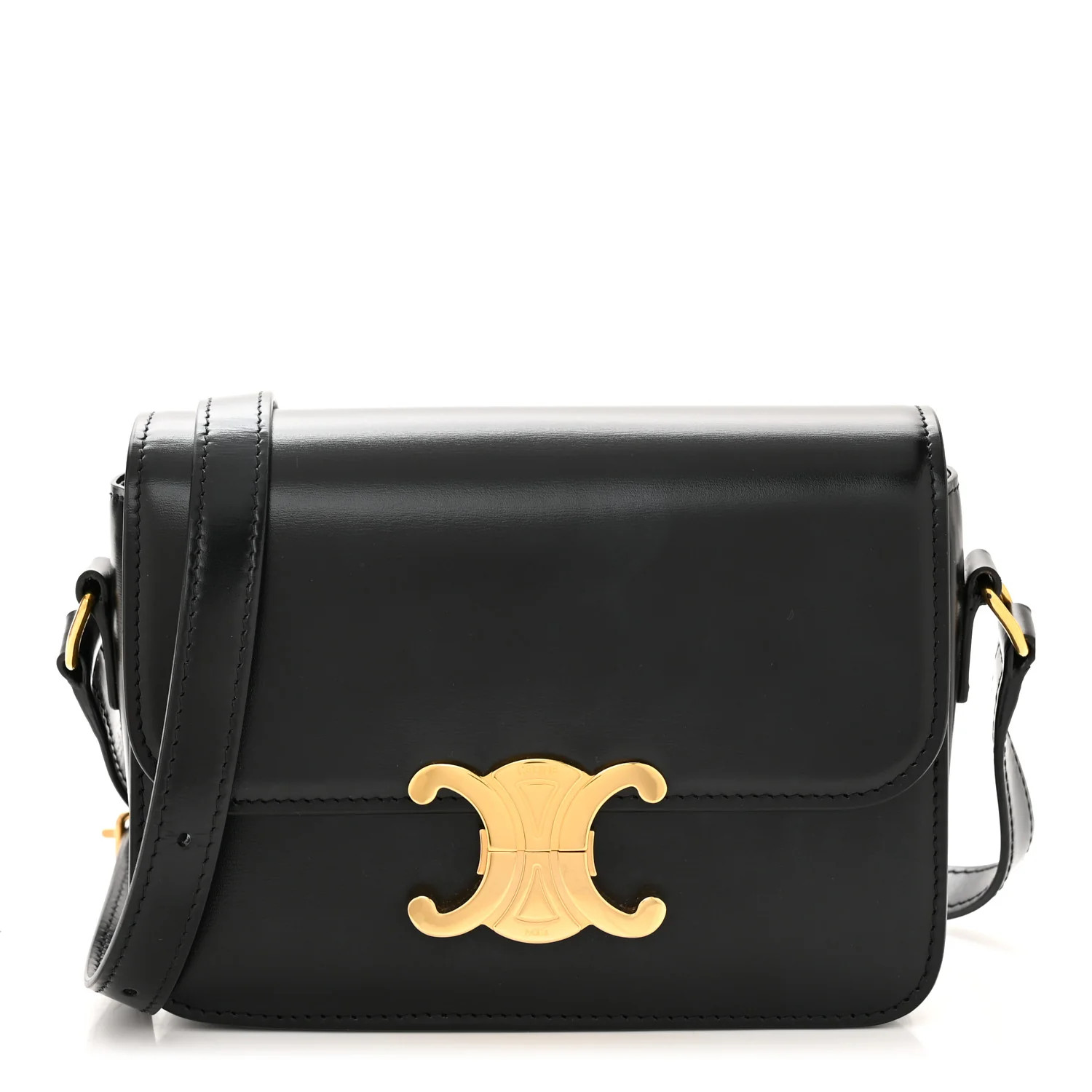 CELINE Shiny Calfskin Teen Triomphe Black | FASHIONPHILE (US)