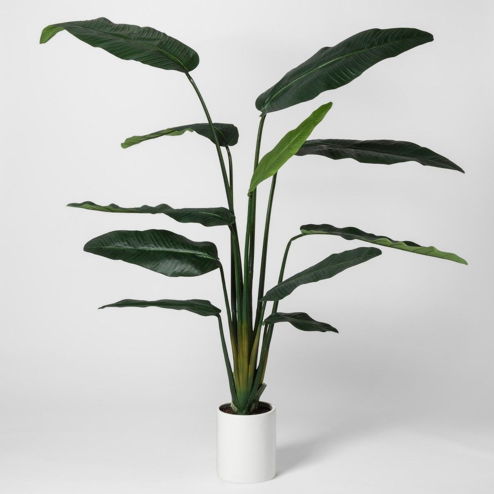 80"" x 30"" Artificial Banana Tree In Pot Green/White - Project 62 | Target