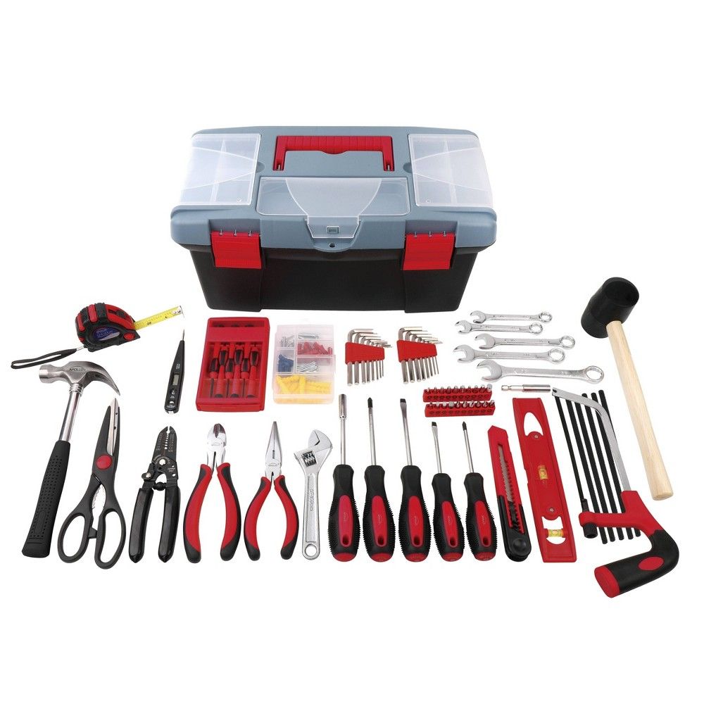 Apollo Tools 170pc Household Tool Kit with Tool Box DT7102 Red | Target