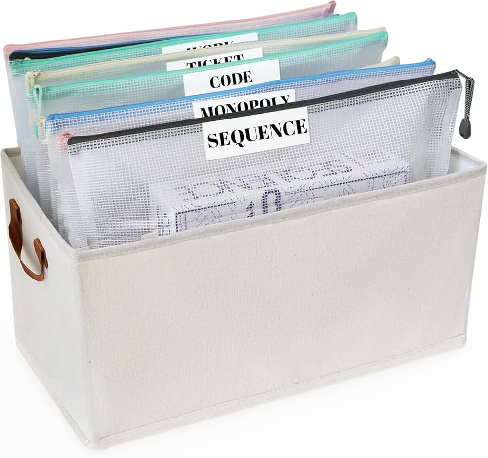 10pcs A3 Clear Zipper Bags and Board Game Storage, Board Game Organizer Containers Include Storag... | Amazon (US)