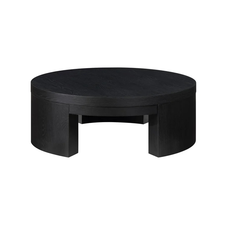 Beautiful Mod Round Coffee Table by Drew Barrymore, Black Wood Finish | Walmart (US)
