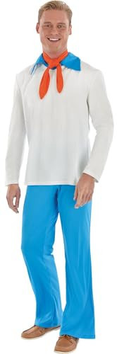 Party City Fred Costume for Men - Scooby-Doo Costume Includes Long Sleeves Shirt, Bell Bottoms Pants, & Scarf - Costumes for Halloween, Birthday Parties, & Themed Events Multi | Amazon (US)