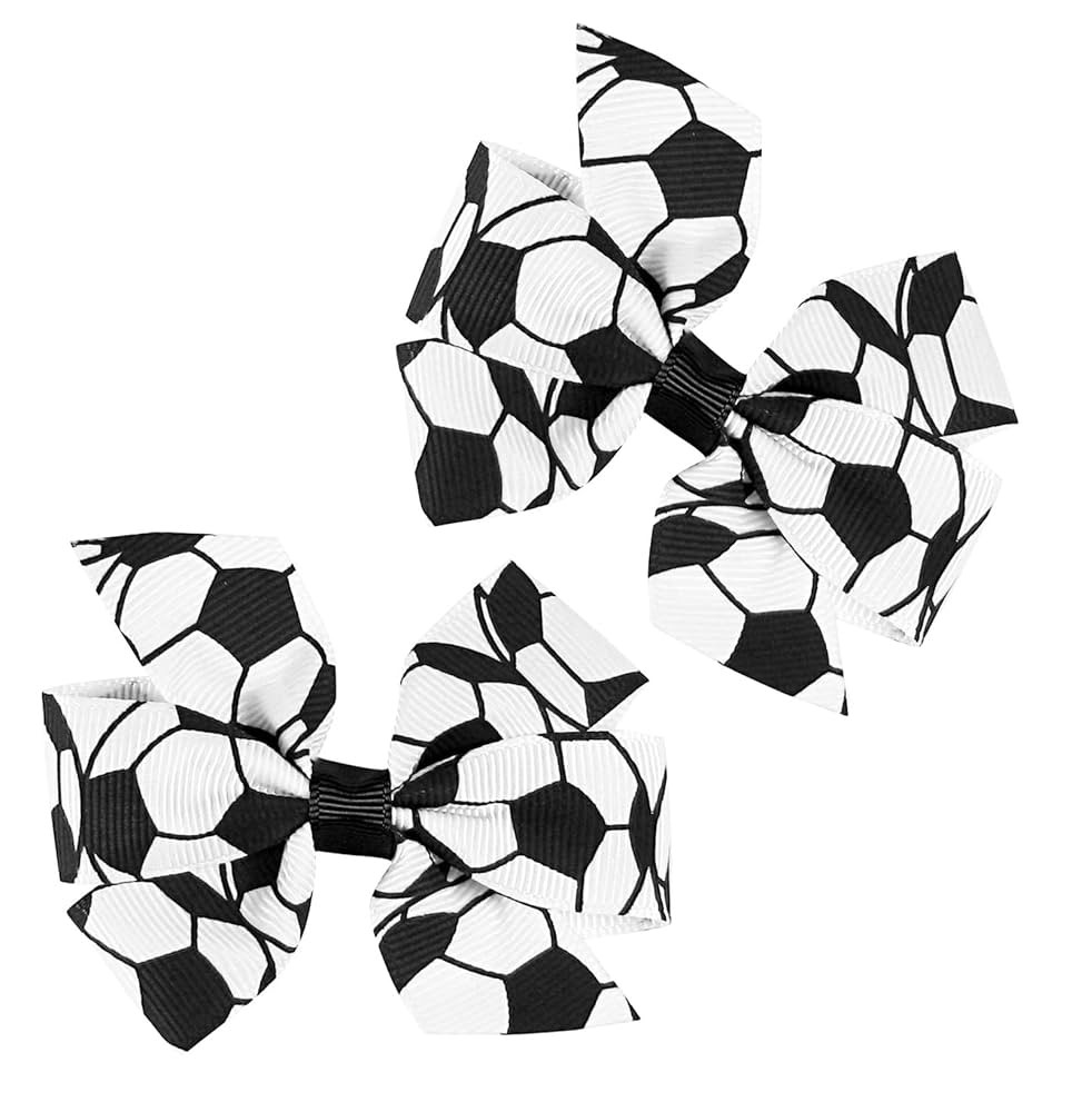 Sale! HipGirl Soccer Hair Clips - 3" Ribbon Bows for Girls, Women's Barrettes & Accessories, Team... | Amazon (US)