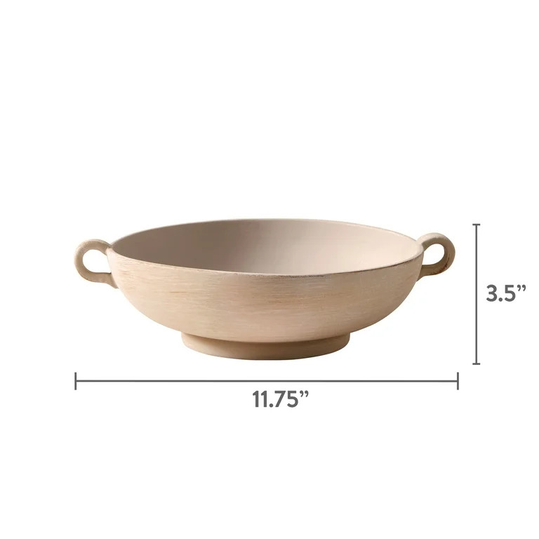 Better Homes & Gardens 9.75" Ceramic Low Stone Distressed Bowl, Taupe | Walmart (US)