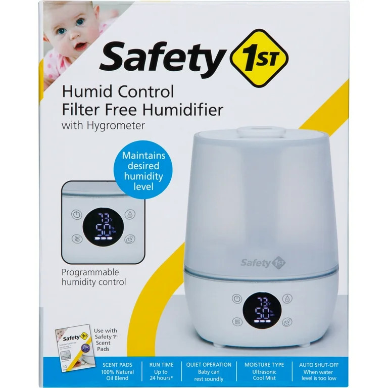 Safety 1st Humid Control Filter Free Cool Mist Humidifier, White | Walmart (US)