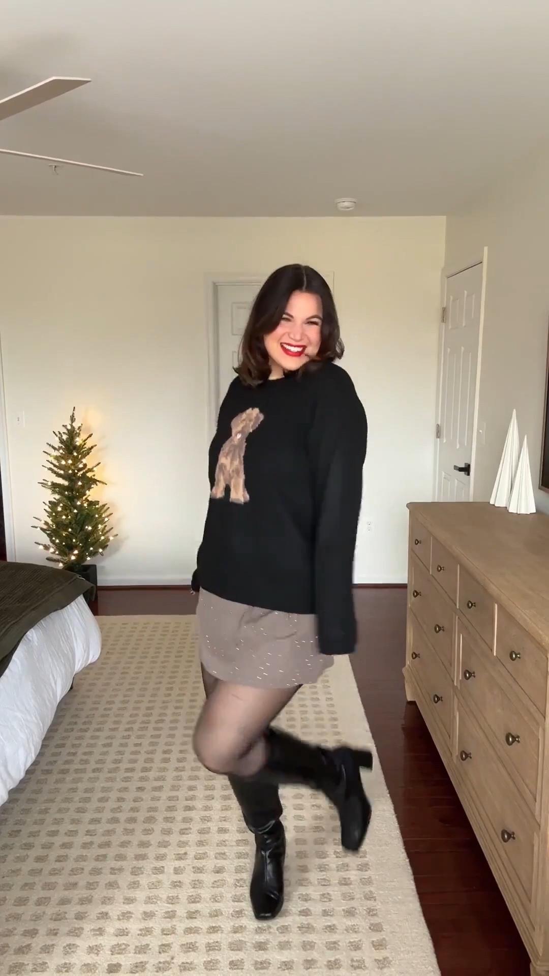 Midsize holiday outfit from Walmart! Saw this outfit on the model + I had to have it!!

Bralette - xl *use code KELLYTK20 to save 
Sweater - xl 
Tights - xl
Skirt - large
Boots - 10 

#LTKootd #LTKMidsize #LTKHoliday