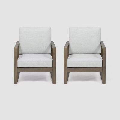 Belgian 2pk Acacia Wood Club Chair - Christopher Knight Home | Target