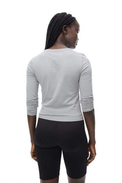 Short Jersey Top - Light beige - Ladies | H&M US | H&M (US + CA)