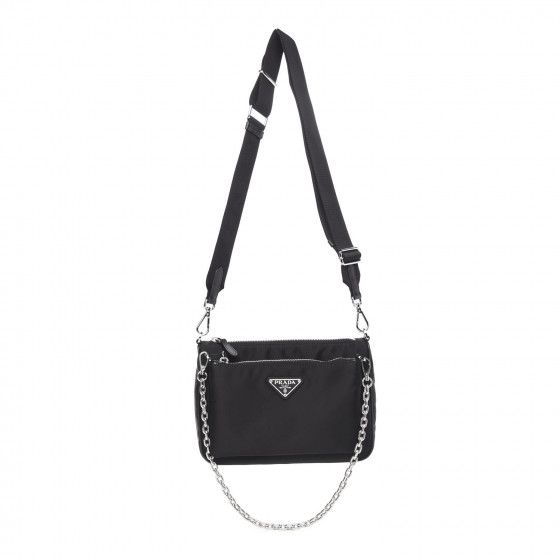 PRADA Nylon Shoulder Bag Black | Fashionphile