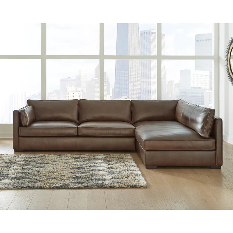 Kiessel 2 - Piece Leather Sectional | Wayfair North America