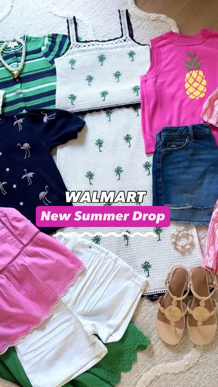 Ya the new @walmart summer drop is amazing! 🌟Comment OUTFIT LINKS to shop it all! 🛍️The colors, details and styles are adorable! Don’t wait to check out with your favorites as these pieces definitely won’t last long! 💕