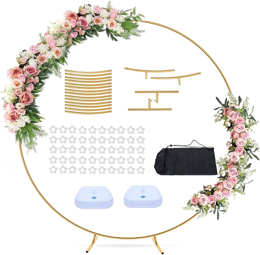 6.6FT Balloon Arch Stand Metal Round Backdrop Stand with Thickened Water Bags 50pcs Balloon Clip ... | Amazon (US)