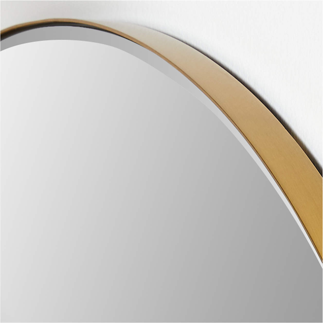 Edge Brass Round Wall Mirror 36" + Reviews | Crate & Barrel | Crate & Barrel