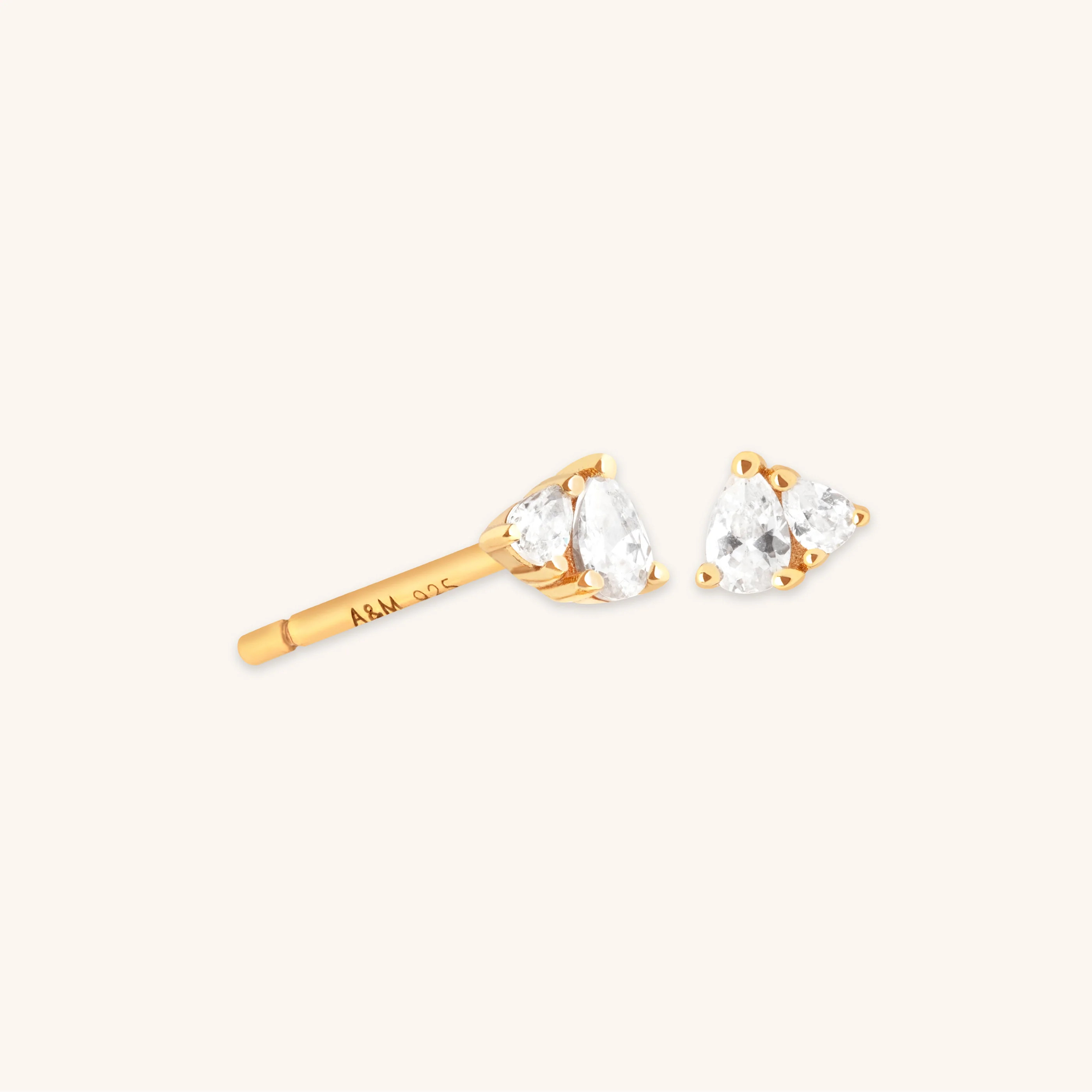 Pear Cluster Stud Earrings in Gold | Astrid & Miyu UK