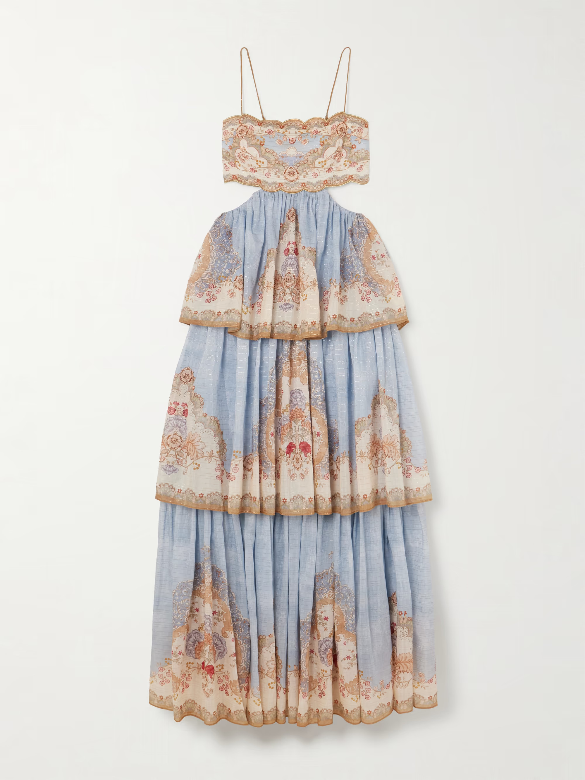 Daylight cutout tiered printed cotton-blend voile maxi dress | NET-A-PORTER (US)