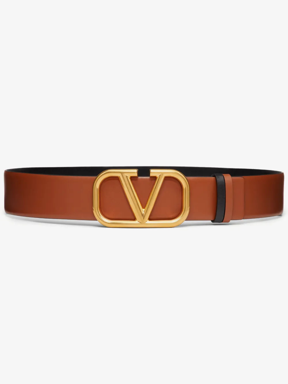 Valentino Garavani reversible VLogo signature belt in glossy calfskin 40 mm - Brown | Farfetch Global