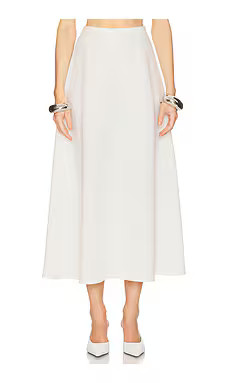 Helsa The Heavy Crepe Midi Skirt in Ivory from Revolve.com | Revolve Clothing (Global)