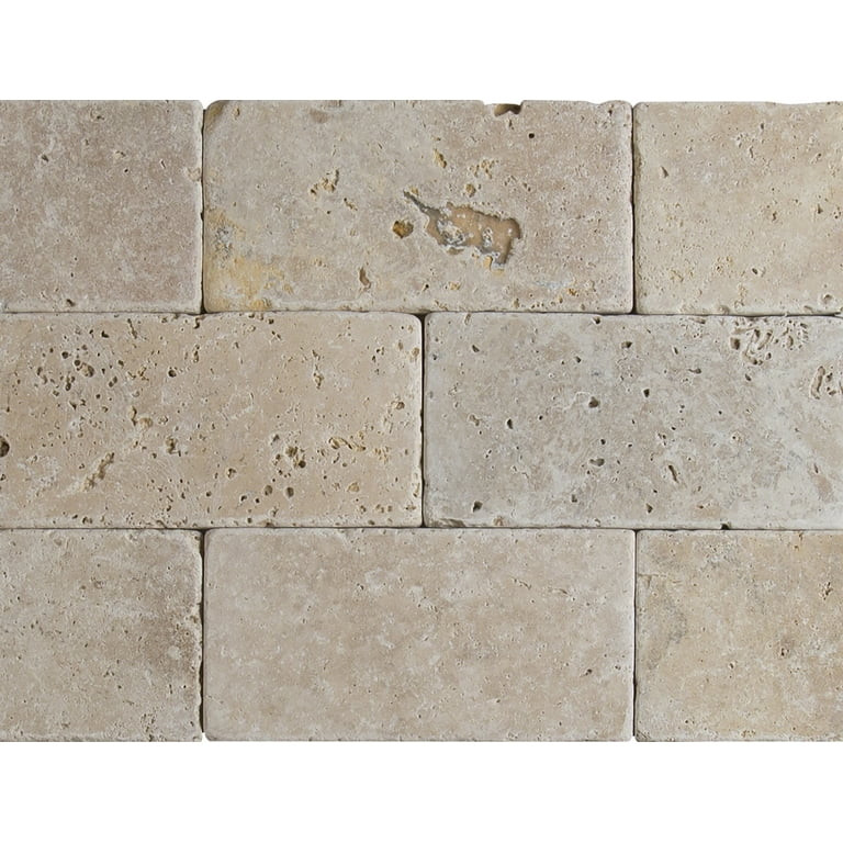 MSI Bologna Chiaro 3 in. x 6 in. Textured Travertine Floor and Wall Tile (1 sq. ft. / case) | Walmart (US)