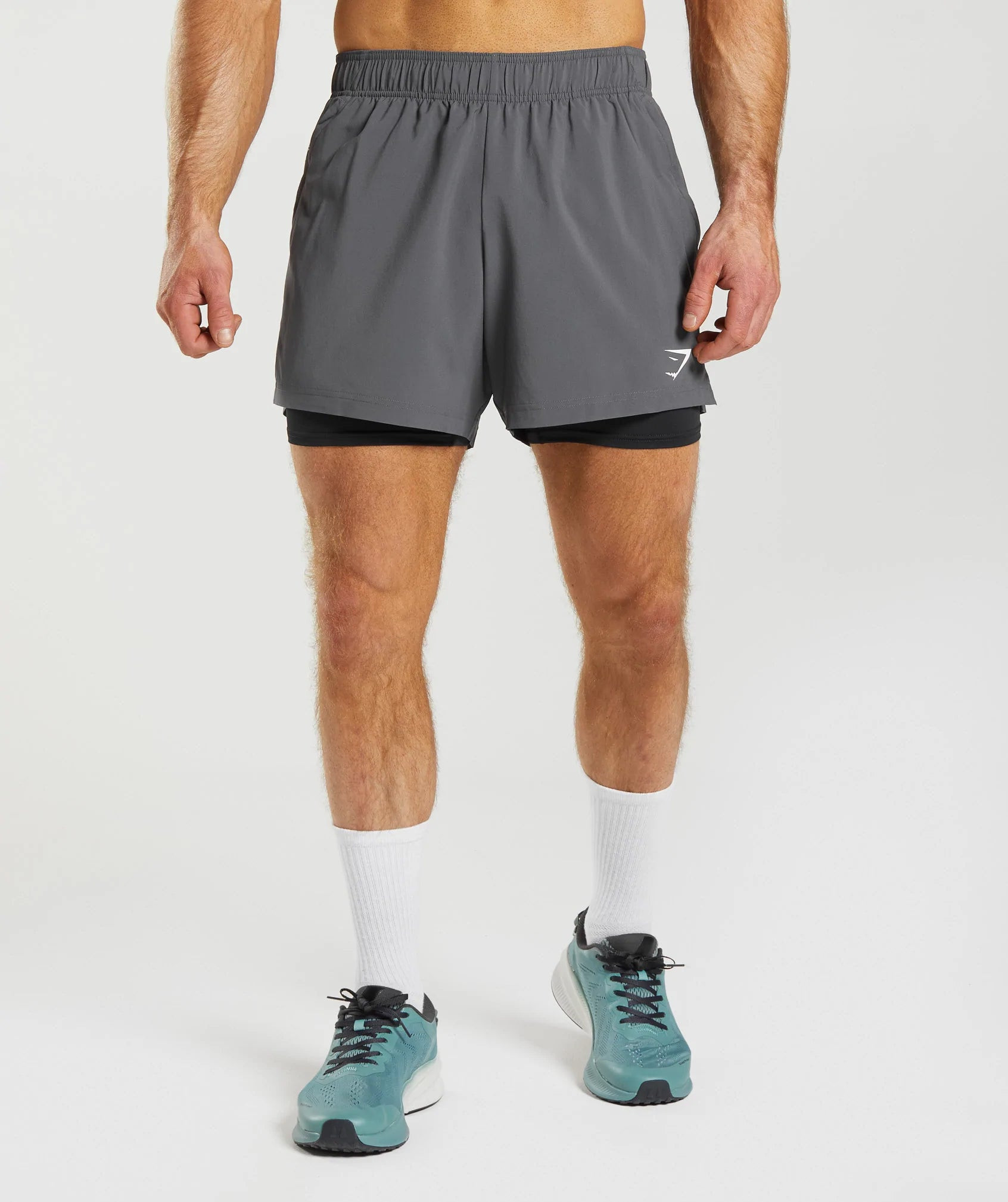 Gymshark Sport 5" 2 In 1 Shorts - Silhouette Grey/Black | Gymshark US