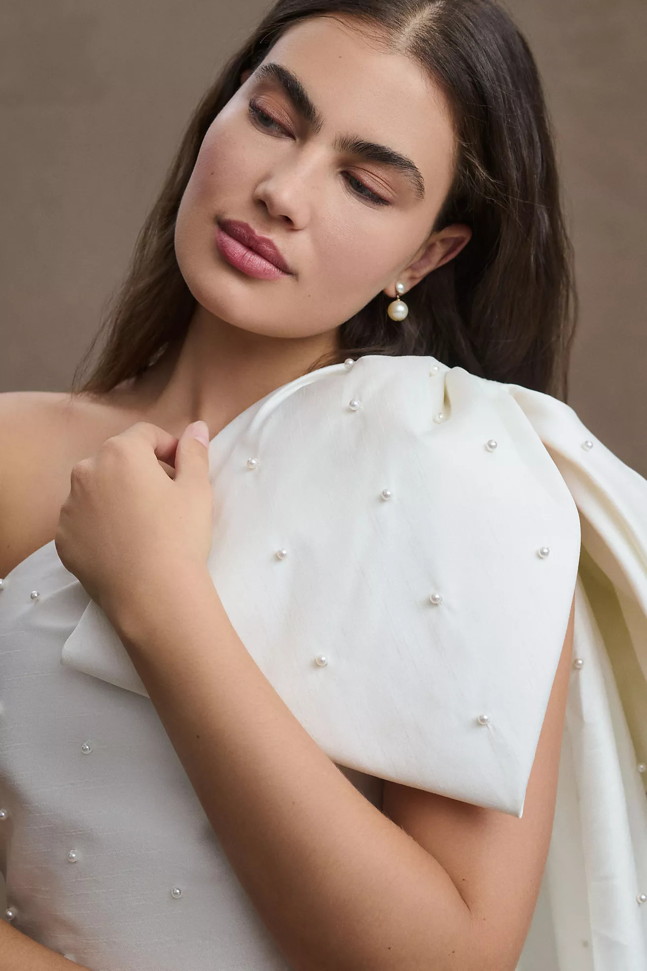 Sachin & Babi Pippa One-Shoulder Pearl-Embellished Mini Dress | Anthropologie (US)