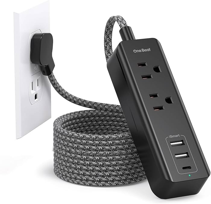 Cruise Essentials, USB C Travel Power Strip, Flat Plug Power Strip with 2 Outlets 3 USB Ports (1 ... | Amazon (US)