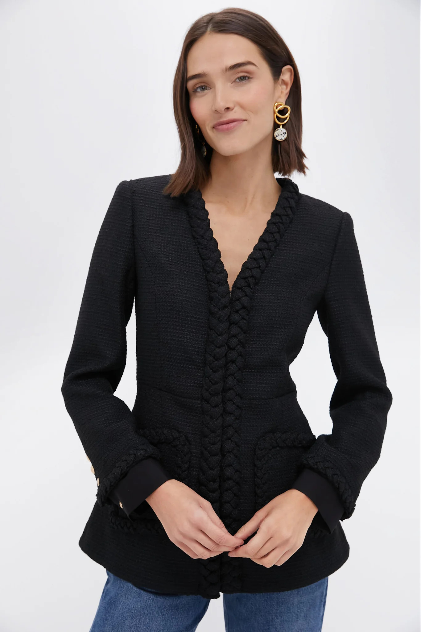 Black Braided Trim Shay Jacket | Tuckernuck (US)