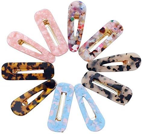 10 Pcs Acrylic Resin Hair Barrettes Fashion Geometric Alligator Hair Clips for Women and Ladies H... | Amazon (US)