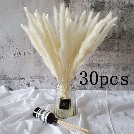 30pcs Natural Dried Reed Flowers Bouquets Pampas Grass For Home Tabletop Decoration | Walmart (US)