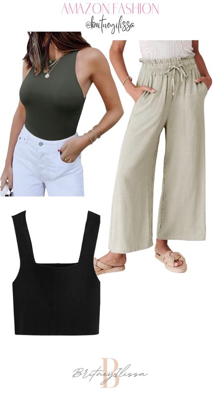 cutest linens pants with body suit + crop top sweater

#LTKunder50 #LTKsalealert #LTKstyletip