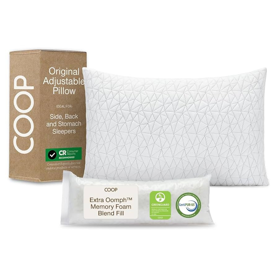 Coop Home Goods Original Adjustable Pillow, Queen Size Bed Pillows for Sleeping, Cross Cut Memory... | Amazon (US)