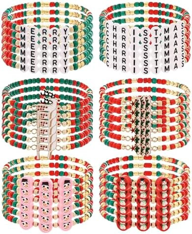 Taouzi 24 Pcs Surfer Heishi Bracelets for Women Bulk Handmade Stackable Stretch Friendship Bracel... | Amazon (US)
