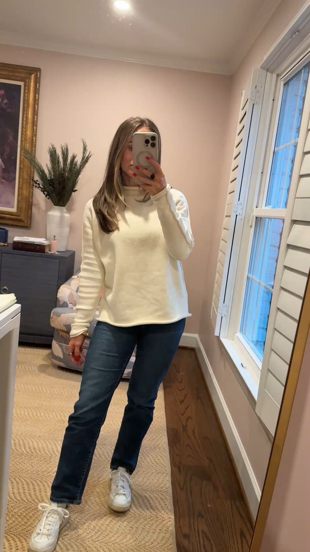 If I could have only one sweater, one pair of jeans, and one pair of white sneakers, these would be the ones I choose

#LTKmomlife #LTKPetite #LTKOver40