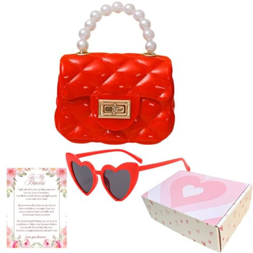 Toddler Purse For Girls 1 2 3 Year Old with Sunglasses & Gift Box | Little Girl Purse Handbag Kids Shoulder Bag Baby Purse For Toddlers 1-3 (03-Red) | Amazon (US)
