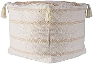 MOCOFO Boho Ottoman Square Footstool Unstuffed Tufted with Tassels Pouf Covers Woven Storage Seat... | Amazon (US)
