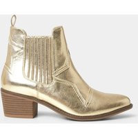 Joe Browns Gold Metallic Western Ankle Boots | Dorothy Perkins (UK)