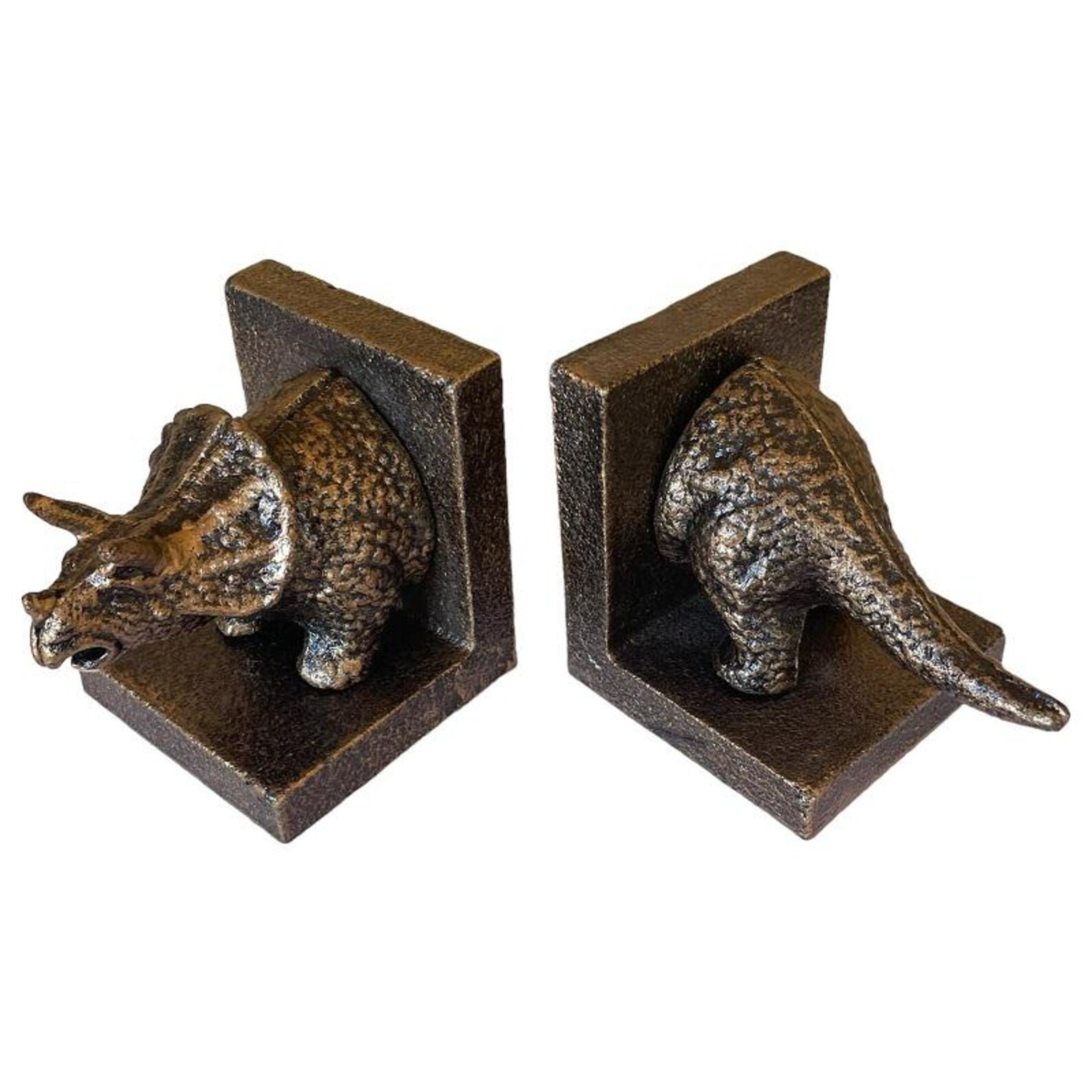 Cast Iron Triceratops Dinosaur Heavy Bookends in Bronze Colour - 1.9kg - Etsy | Etsy (US)