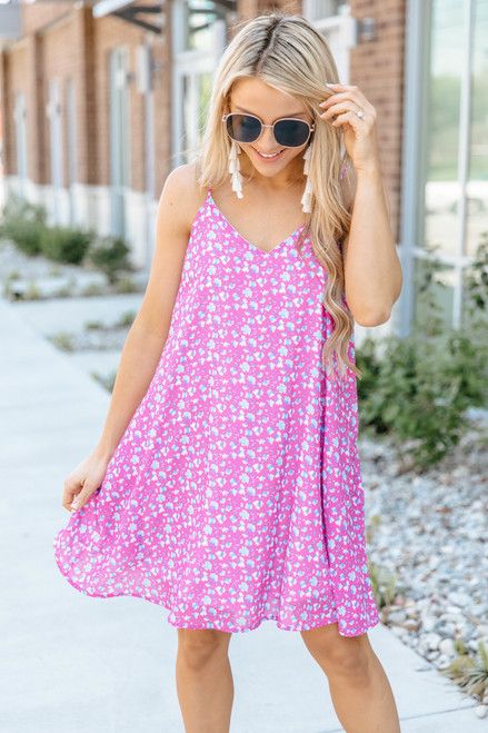 Down A Street of Dreams Floral Shift Dress Pink SALE | The Pink Lily Boutique
