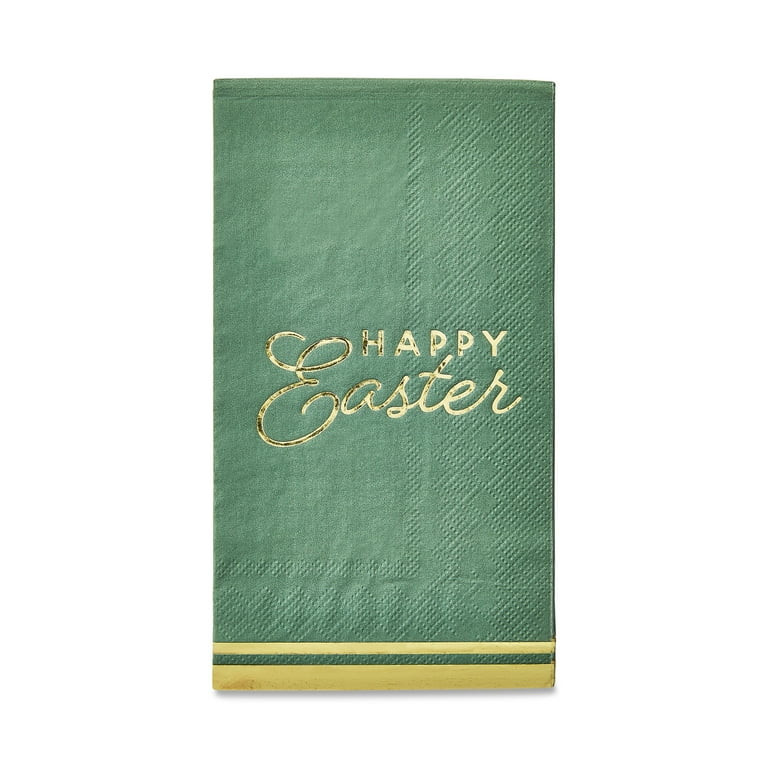 Easter Green Happy Easter Paper Disposable Napkins, 4.25 in x 7.75 in, 16 Count, by Way To Celebr... | Walmart (US)