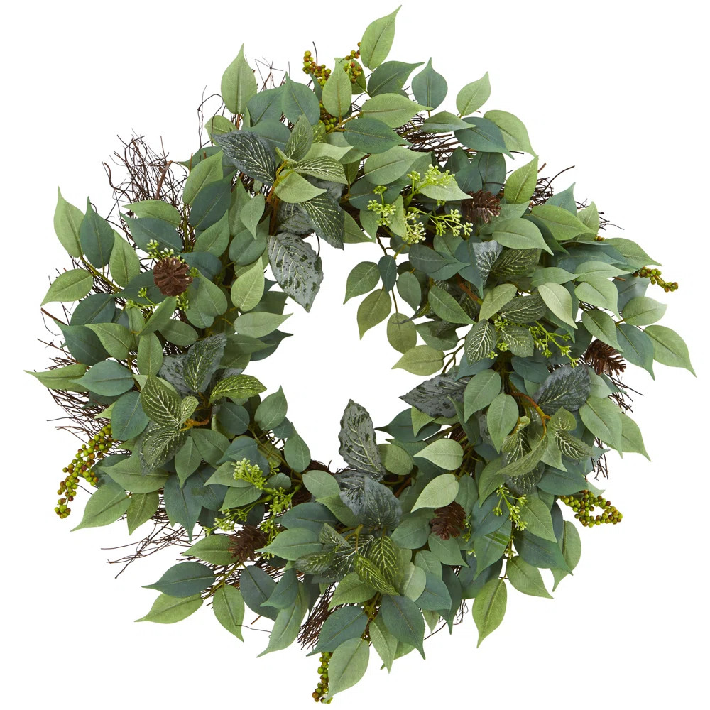 Charlton Home® Faux Fittonia Polyester 23'' Wreath & Reviews | Wayfair | Wayfair North America