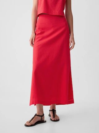 Linen-Blend Maxi Skirt | Gap (US)