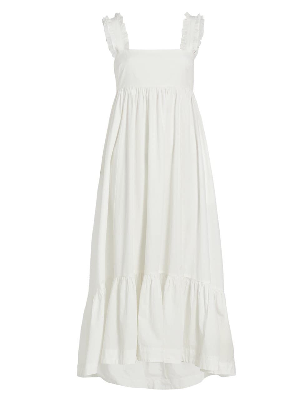 Isabella Ruffled Cotton-Blend Midi-Dress | Saks Fifth Avenue