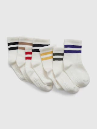 Toddler Organic Cotton Stripe Crew Socks (7-Pack) | Gap (US)