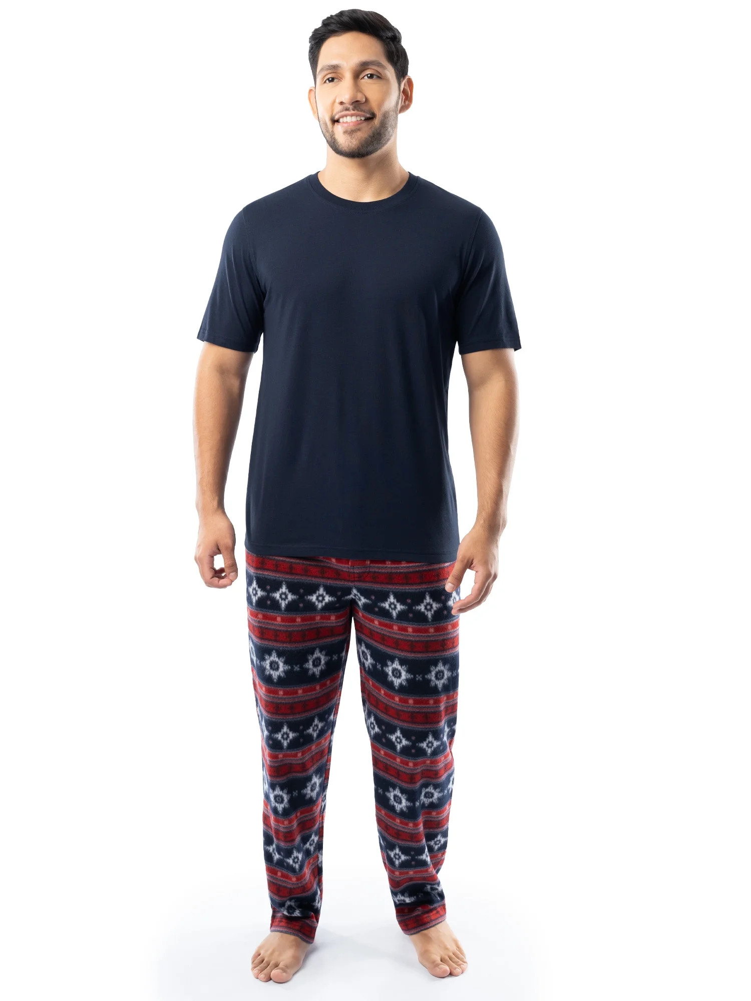 Fruit of The Loom Men's Crewneck Tee and Fleece Pajama Pants Set, 2-Piece, Sizes S-5XL - Walmart.... | Walmart (US)