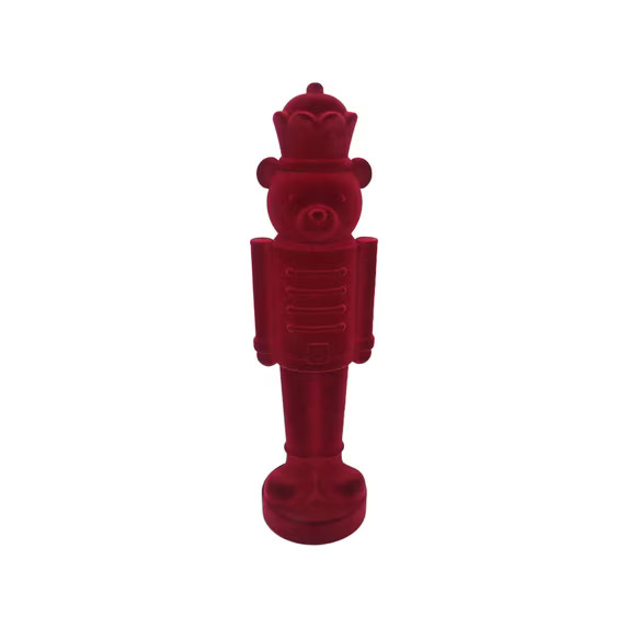 Velvet-Feel Nutcracker Bear Christmas Decoration, Red, 14", by Holiday Time | Walmart (US)