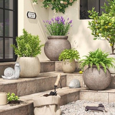 Indoor/Outdoor Weathered Planter Gray – Threshold™ designed with Studio McGee | Target